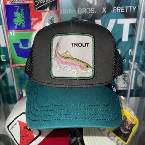 Trout Embroidered Cap - Black and Teal
